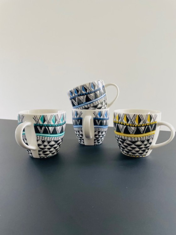 Image 1 of Set di 4 tazze di design finlandese con grafica