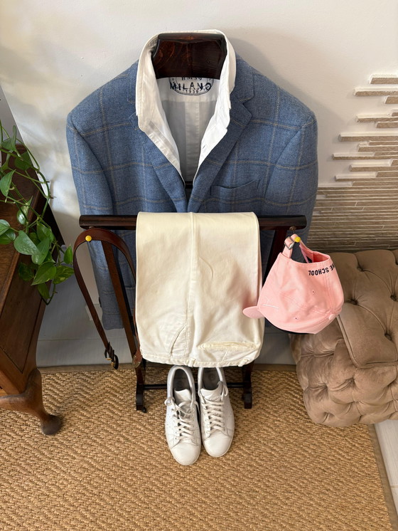 Image 1 of Mid century rustic Valet stand vintage appendiabiti dress rack wooden clothes design dressboy italian organizer servomuto gentle