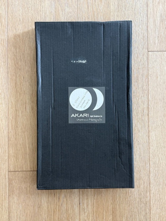 Image 1 of Pair of vintage Isamu Noguchi Akari 4N table lamps with original WB Form box