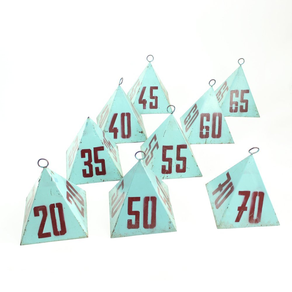 Set of Nine Vintage Steel Measurement Pyramids, Czechoslovakia, circa ...