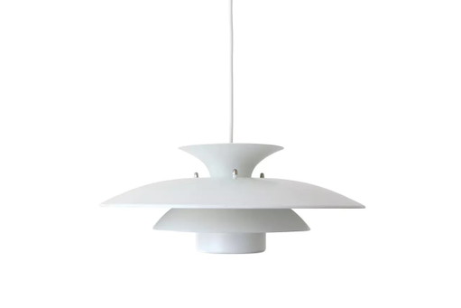 Vintage white Danish design hanging lamp – hanglampen, Metal (photo 2 of 5)