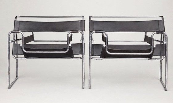 2 sedie Wassily vintage, Marcel Breuer per Fasem – Poltrone, Chrome, Leather (photo 4 of 10)