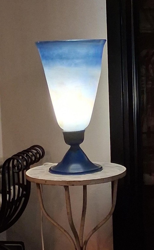 Muranoglas – Vintage-Lampe im italienischen Design – mundgeblasenes Scavo-Glas – XL-Modell