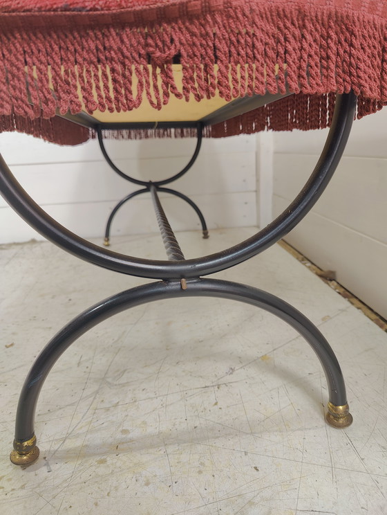 Image 1 of Pair of Savonarola Chair With Matching Stool