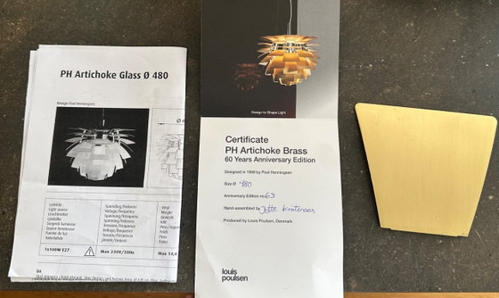 Carciofo Louis Poulsen Ø48 – Edizione 60° Anniversario 2018 – N. 63 – Lampade a sospensione, Brass (photo 6 of 6)