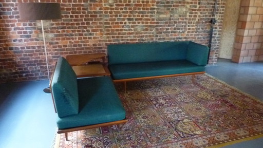3x Mid - Century Green Sofa