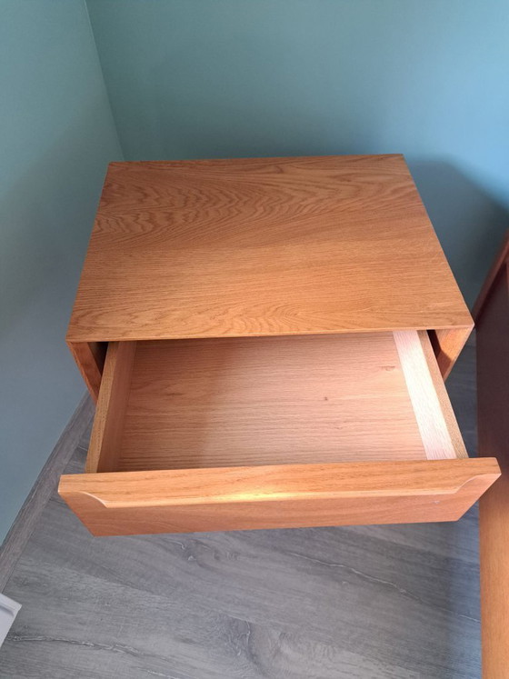 Image 1 of Portobello - Massief eikenhouten vintage nachtkastje met 1 lade