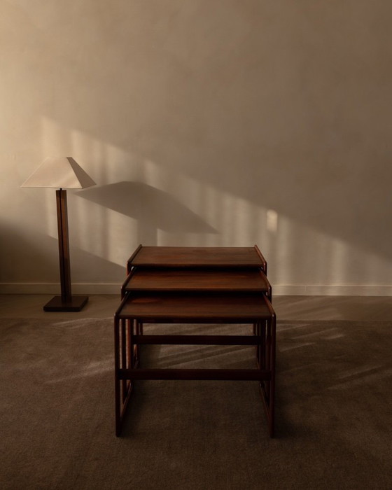 Image 1 of Vintage Danish Teak Side Tables / Nesting Tables (Set of 3) – Arne Hovmand-Olsen for Mogens Kold – Denmark, 1960s