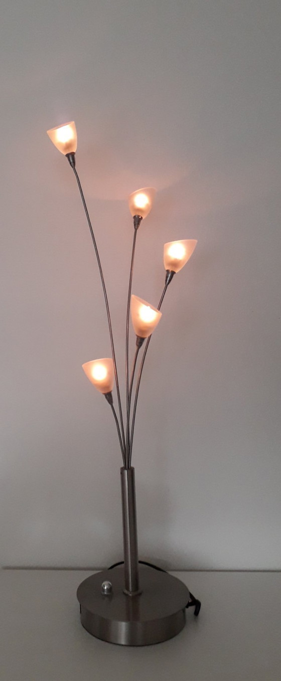 Image 1 of Jan des Bouvrie tafellamp zilverkleurig