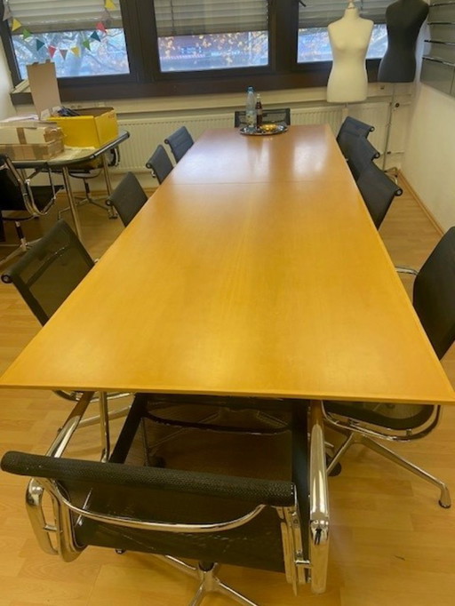 Vitra conference table, wooden top