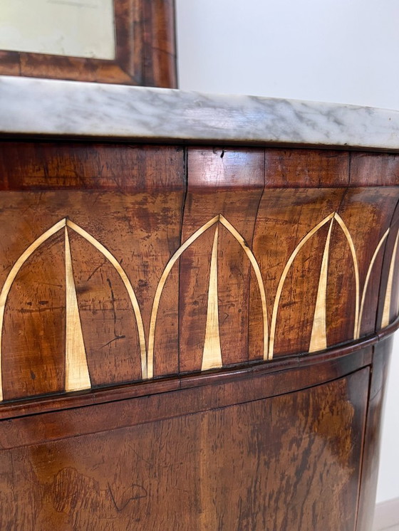 Image 1 of Cassettone - Noce - Comò con specchiera