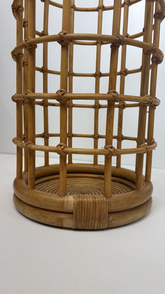 Image 1 of Vintage paraplubak bamboe rotan mand design Franco Albini