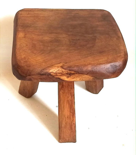 Image 1 of Brutalistischer Dreibeinhocker, 1960er Jahre