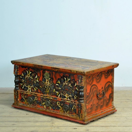 Folk Art Wedding Chest, Circa 1850