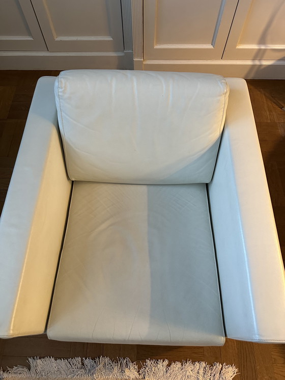 Image 1 of 2x Vitra Park Fauteuils wit leer