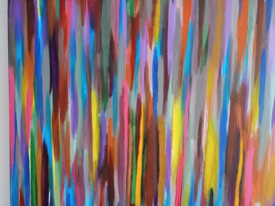 Image 1 of T.van Steenbergen "STRIPES" 109 x 100 cm