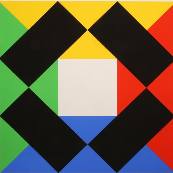 Image 1 of Bill, Max - Komposition mit weißem Zentrum - Farbsiebdruck - LOOK AT