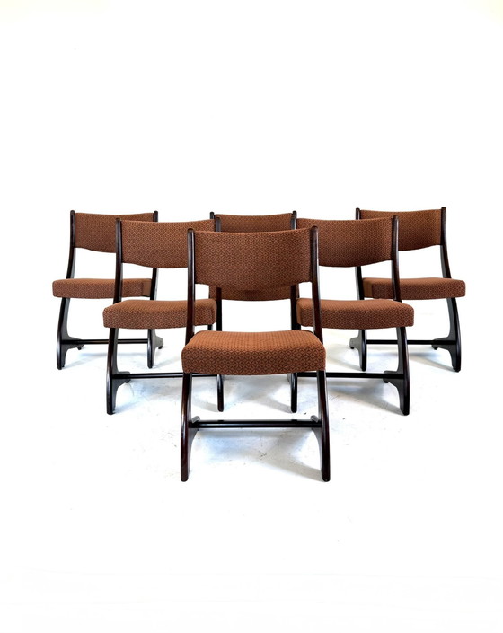 Image 1 of Set van 6 gerestaureerde Deense eetkamerstoelen ‘60