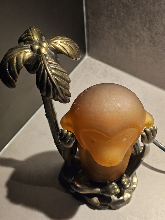 Image 1 of Lampada da tavolo vintage a forma di scimmia / lampada d'atmosfera - decorazione retrò