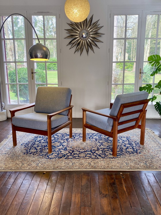 Image 1 of Ensemble de salon scandinave en teck massif – Komfort, Danemark, années 1960