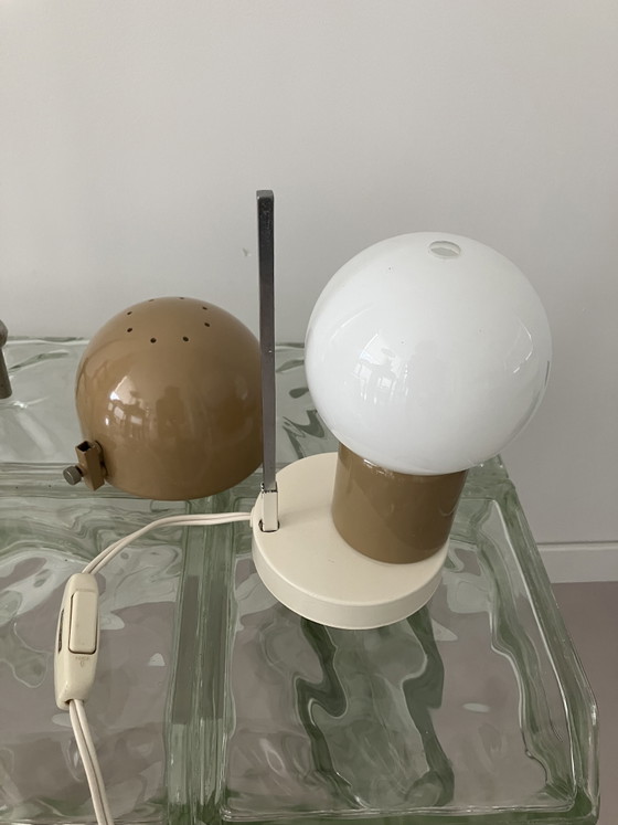 Very rare Italian 1960s lamp – GCME Pistoia, Table lamps, Metal, Glass (photo 8 of 12)