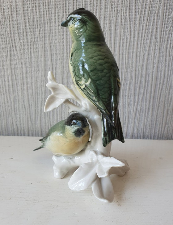 Image 1 of Karl Ens porcelain, two redpolls model 7451 perfect