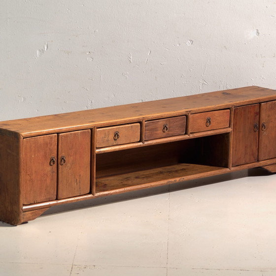 Antique Chinese low cabinet in elm wood – China, circa 1900 – Sideboard cabinet, Iron (photo 4 of 40)