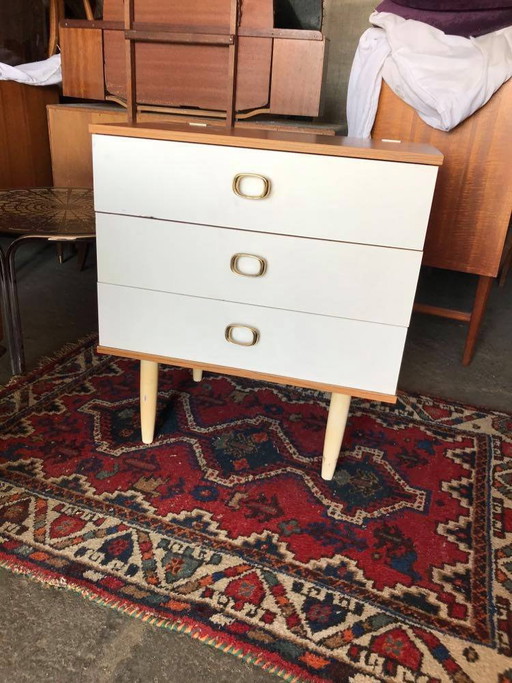 Vintage Witte Ladekast, jaren 60