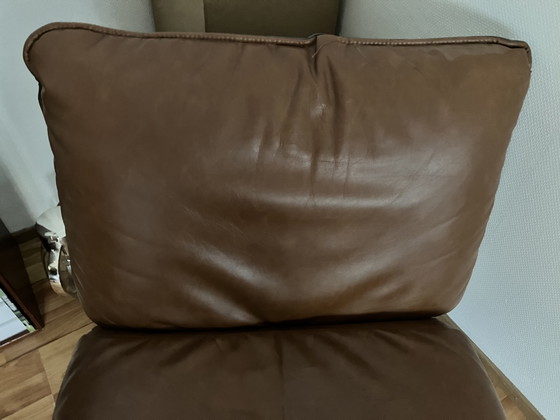 Zuiver Lazy Sack cognackleurige stoel en hocker – Fauteuils, Polyester (photo 8 of 9)