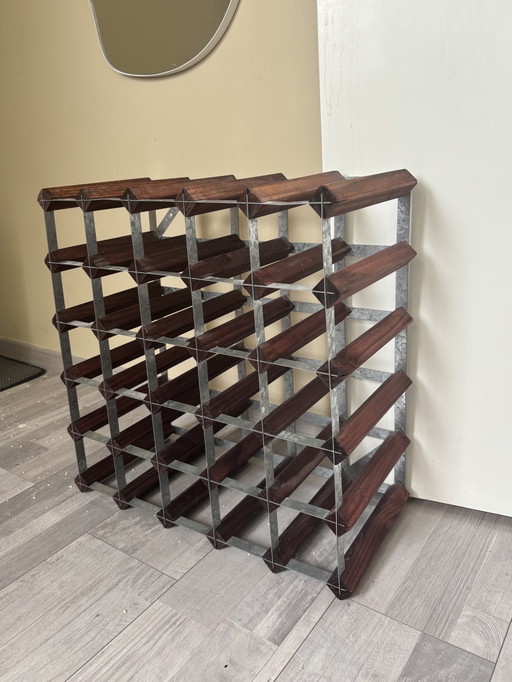 Portabottiglie vintage – wijnrek, Metal, Wood