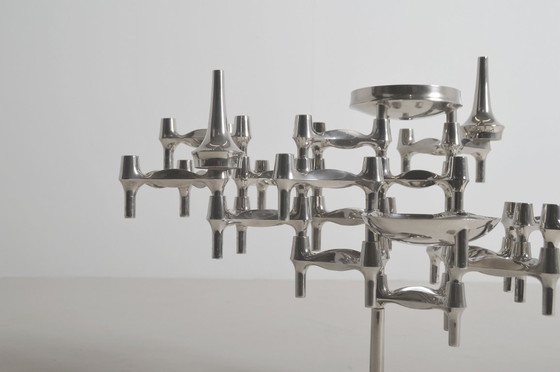 Image 1 of Set di candelabri con piedistallo disegnati da Hans Nagel per BMF, 1974