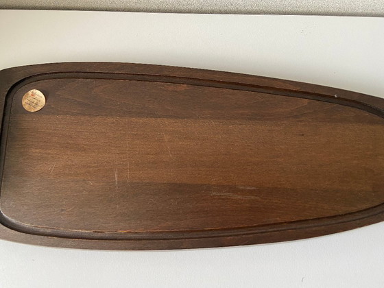 Image 1 of Large Display Flat Salmon Fish Carving Tray Vintage Art Design