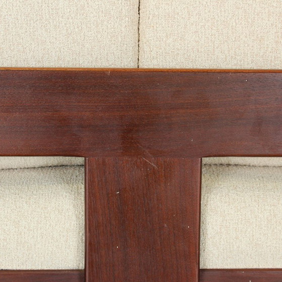 Image 1 of Canapé deux places « Bastiano » restauré en boucle blanc cassé et noyer par Afra et Tobia Scarpa pour Gavina, 1966