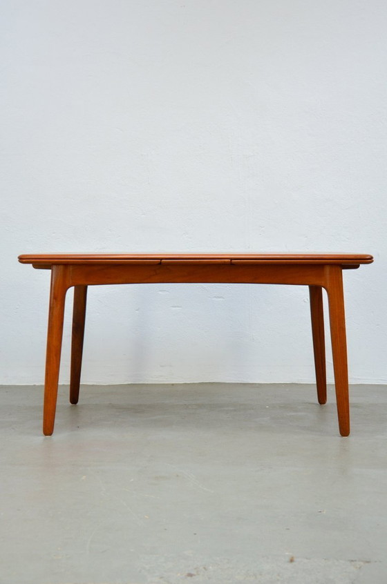 Image 1 of Eettafel van Svend Åge Madsen, Deense teakhouten keukentafel, mid-century, uitschuifbaar, jaren 60