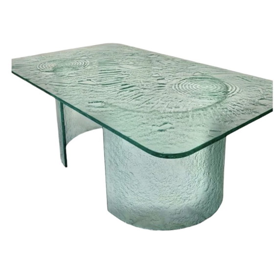 Image 1 of Sculpturale Brutalistische Glazen Salontafel van Heinz Lilienthal, Duitsland 1970