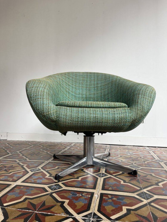Vintage draaibare fauteuil, Metakor ('70s, België) – Wool, Cotton (photo 3 of 10)