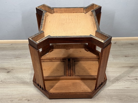 Image 1 of Tavolino della Scuola di Amsterdam - Art Déco (circa 1900-1920) - con lati allungabili