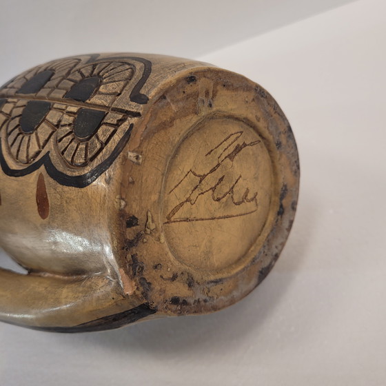 Image 1 of Jarrón / Jarra En Cerámica, Estilo Tribal, 70’S - Francia