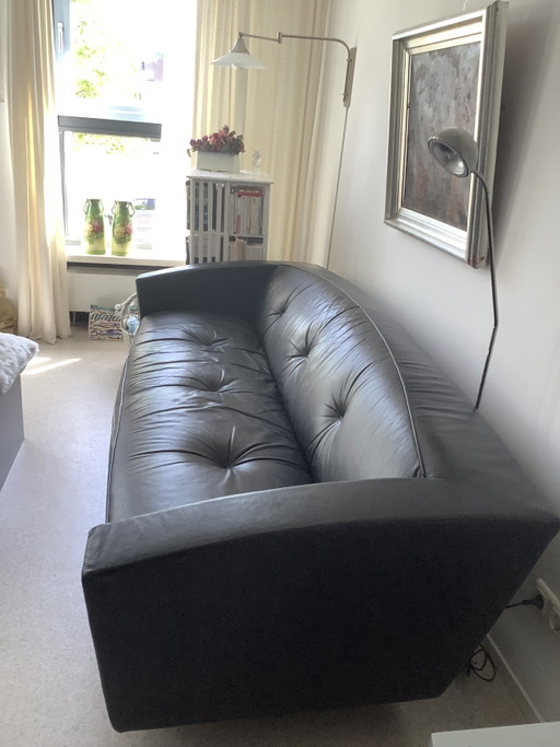 Zwart leren Montis Riva bank