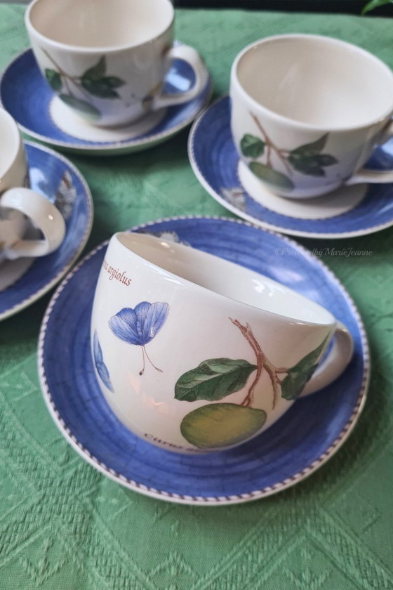 Image 1 of Sarah's Garden Wedgwood Queen's Ware 4 tazze e piattini - inutilizzati.