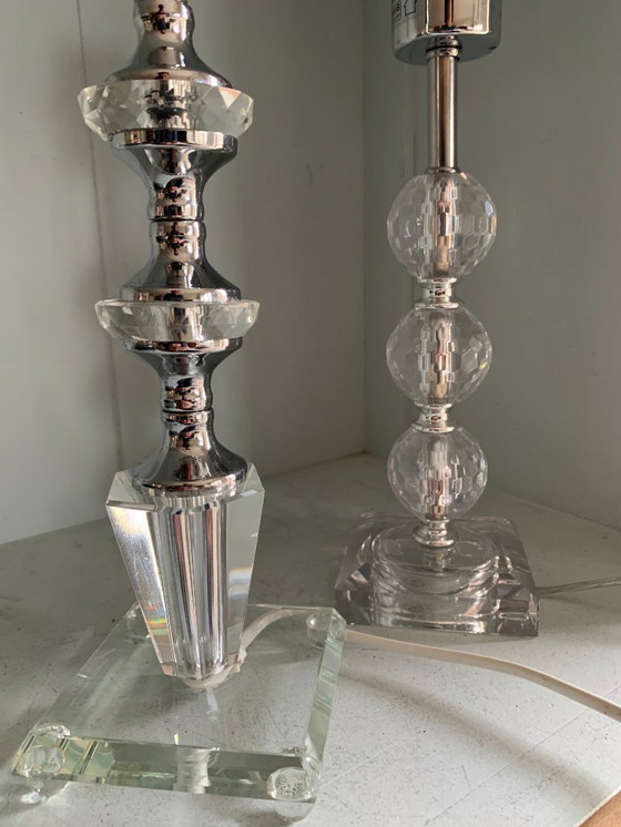 Image 1 of Bellissimo set di lampade da tavolo vintage a forma di globo impilate/vetro acrilico