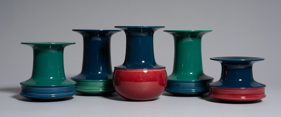 Image 1 of Rare Ensemble of Five Rosenthal Studio Linie Ceramic Vases by Tapio Wirkkala, c. 1970s