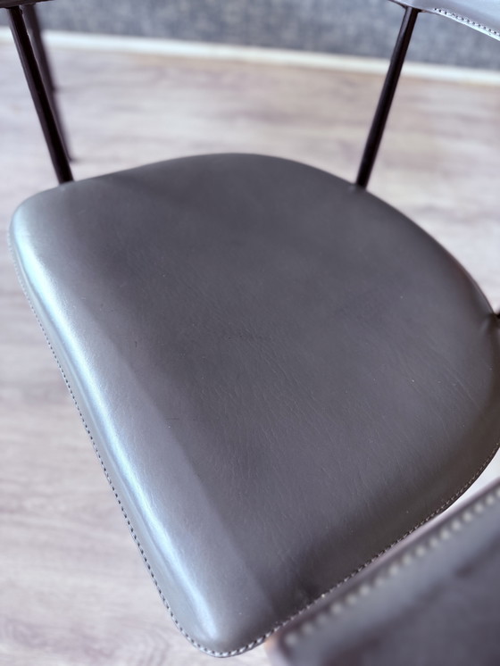 Image 1 of 4x poltrone vintage in pelle Fasem p40, Vegni & Gualtierotti, anni '90