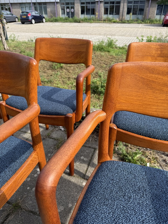4x Sedie da pranzo restaurate, Juul Kristensen ‘60 – Legno, Tessile (photo 12 of 12)