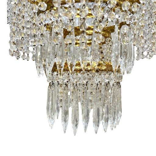 Lustre en cristal, Železnobrodské Sklo, Tchécoslovaquie, années 1970
