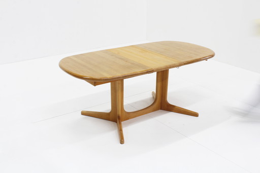 Vintage Deense Ovalen Uitschuifbare Eettafel Tafel Massief Hout