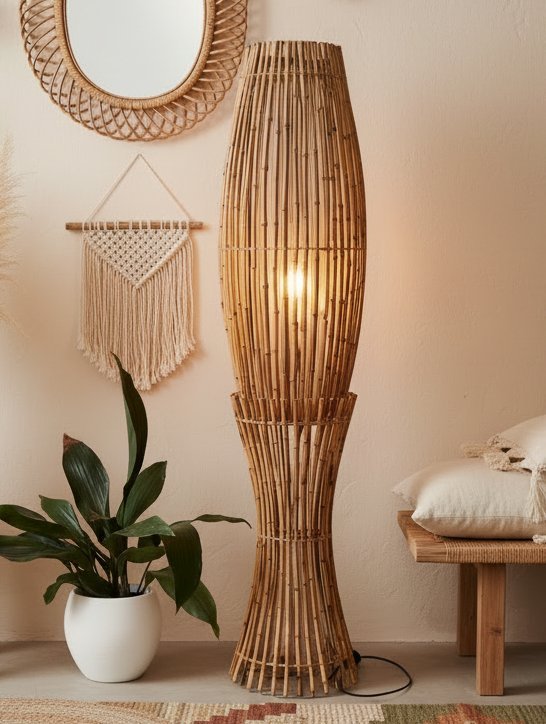 Image 1 of Franco Albini  Bamboo Floor Lamp 1960's 