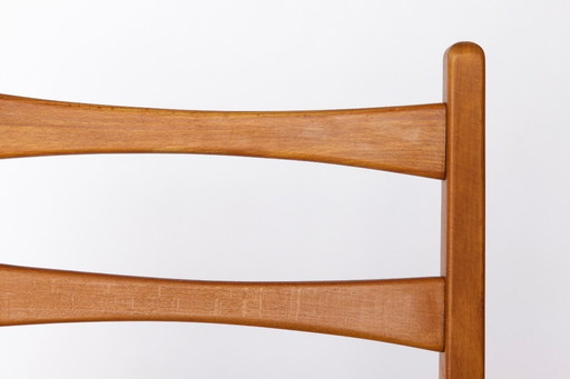 1 of 3 Vintage 1960s/70s Dining Chair, German Mid-Century Modern Chair, New Green Upholstery, Set of 3 Available, Beech Wood 