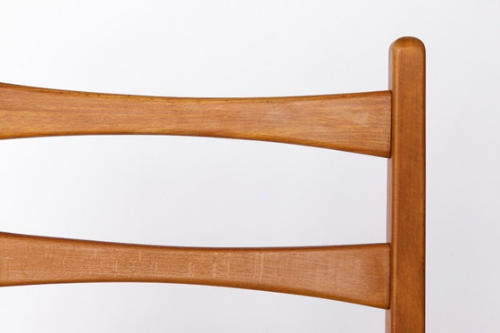 Image 1 of 1 van 3 Vintage eetkamerstoel uit de jaren 60/70, Duitse Mid-Century Modern stoel, nieuwe groene bekleding, set van 3 beschikbaa