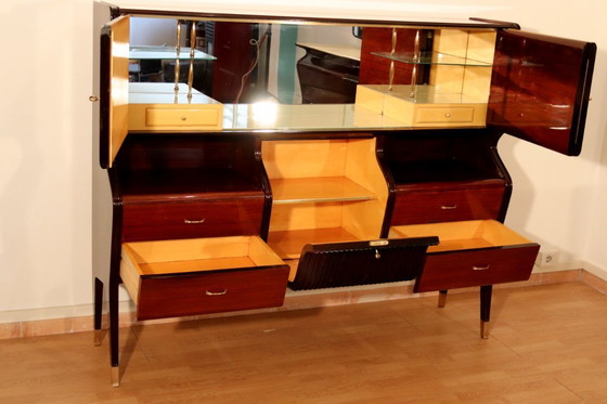 Image 1 of Credenza di metà secolo di Osvaldo Borsani, mogano, palissandro, acero, Italia, anni '50